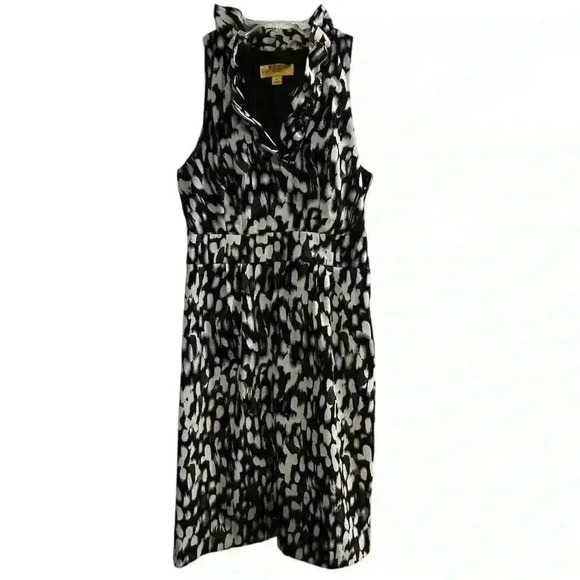 Clarrie Women's Size 6 Black Abstract Sleeveless Knee Length Dress - Picture 1 of 9